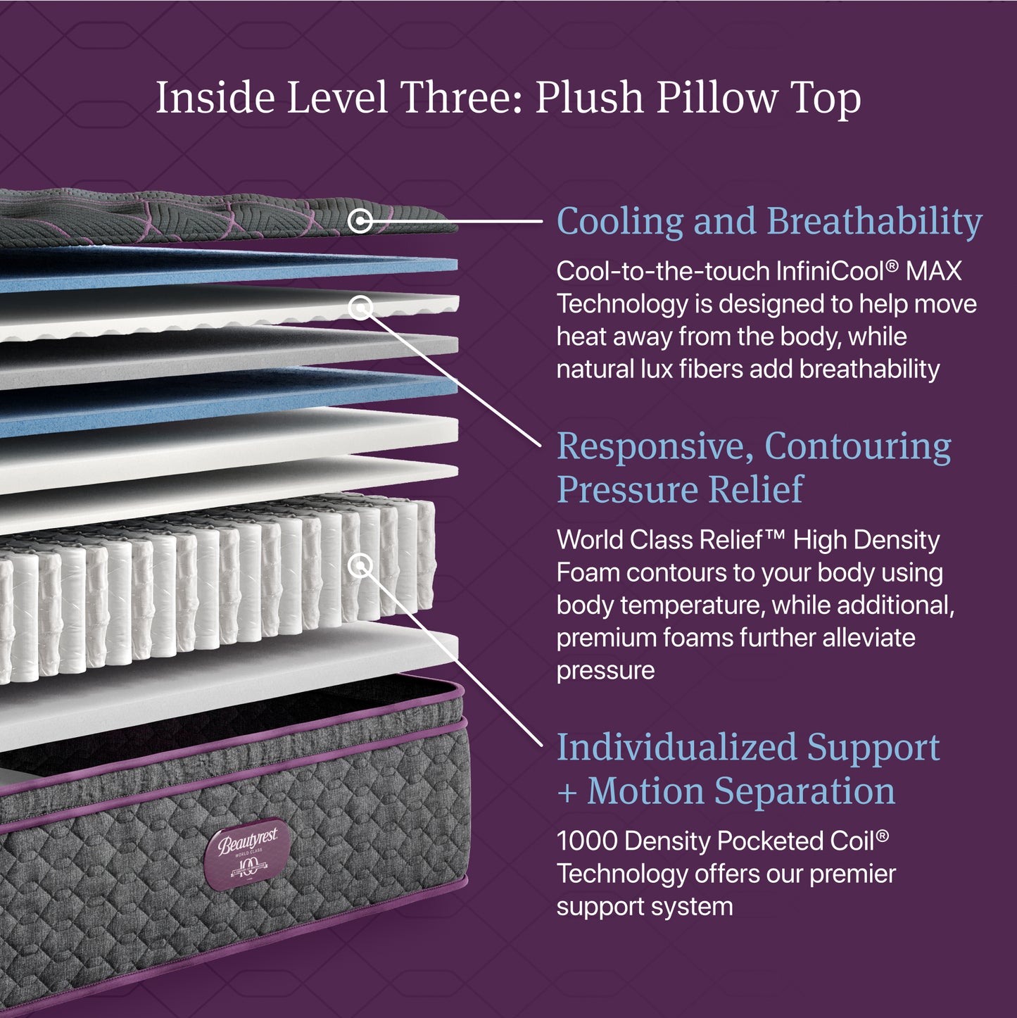 Beautyrest World Class Level 3 Plush Pillow Top