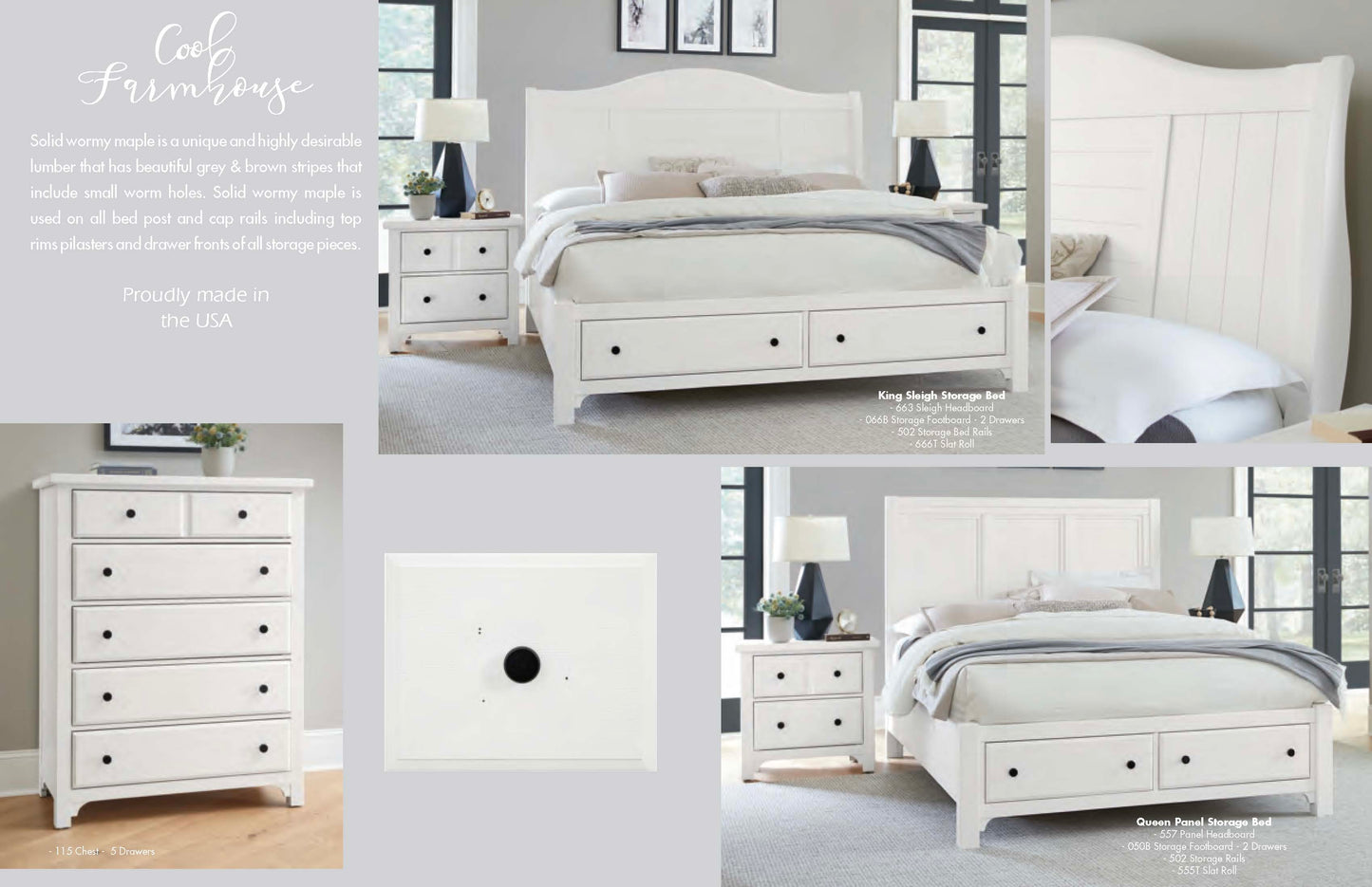 Vaughan-Bassett Cool Farmhouse -804 Soft White