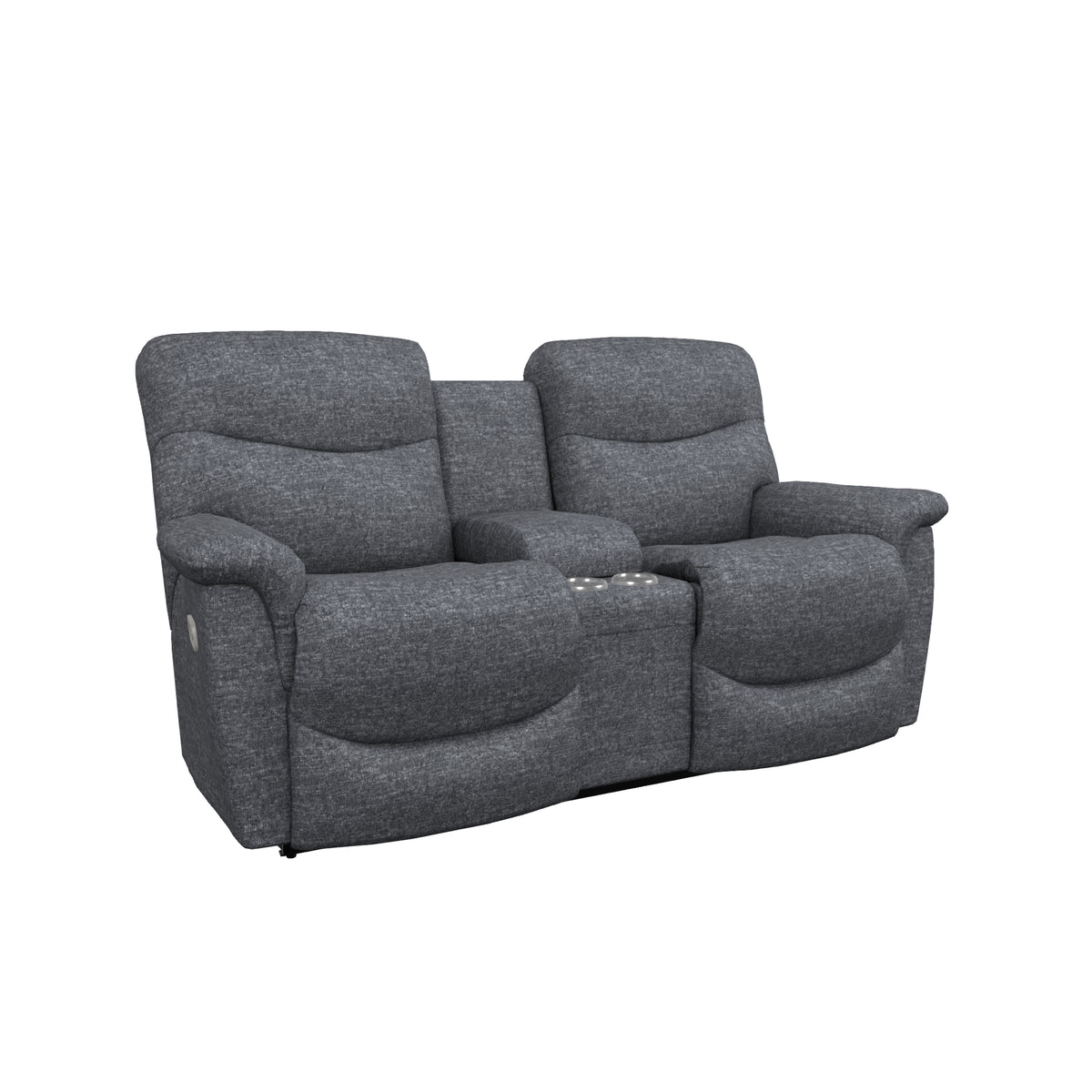 James Power Reclining Console Loveseat W/ Head Tilt & Lumbar