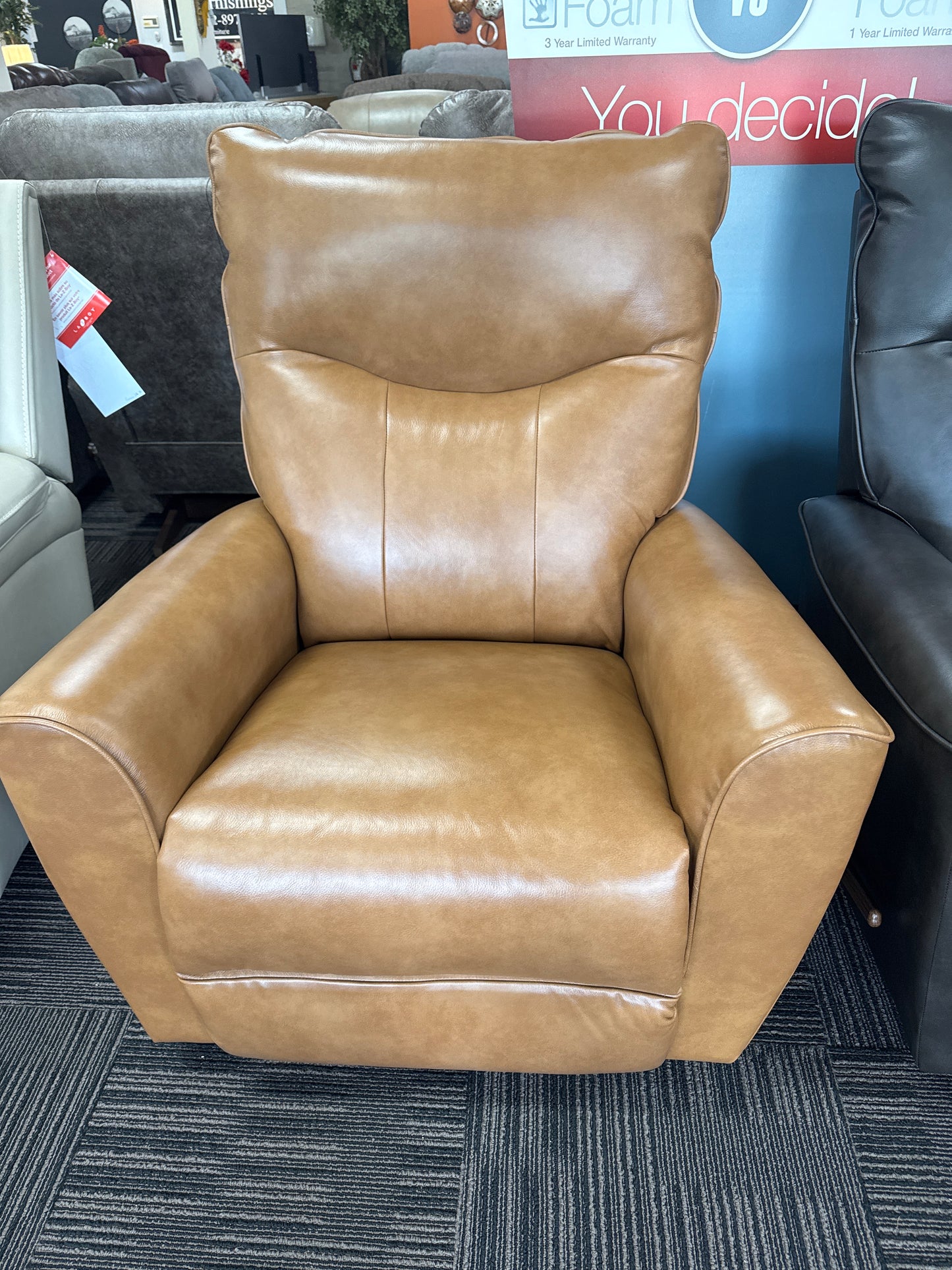 La-Z-Boy Belmont Leather Rocker Recliner W/ MemoryFoam Seat and Hand Options