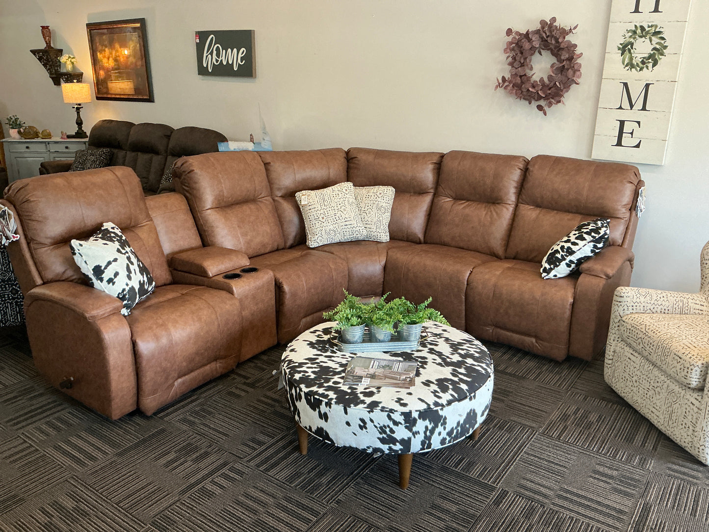 Best Home Furnishings Maverly 6 Pc Leather Reclining Sectional
