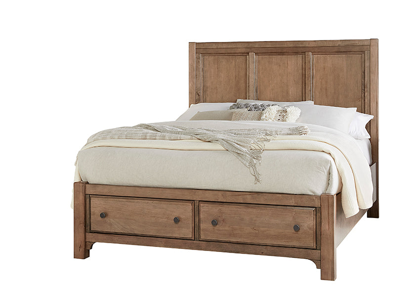 Vaughan-Bassett Cool Farmhouse Natural CF Panel Bed w/ Storage