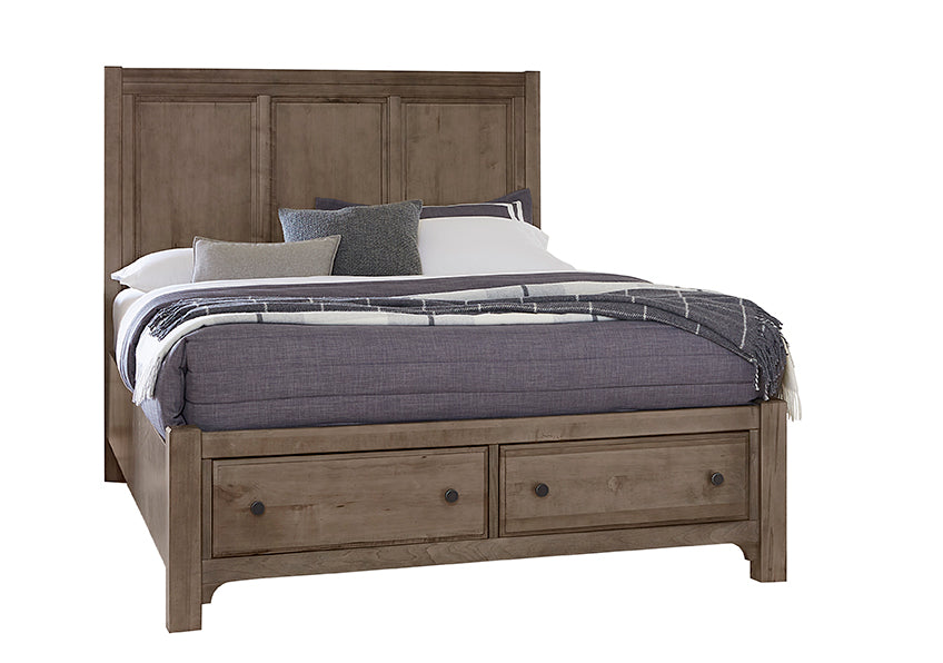 Vaughan-Bassett Cool Farmhouse Grey CF Panel Bed w/ Storage