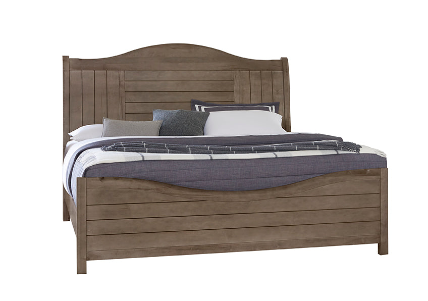 Vaughan-Bassett Cool Farmhouse Grey CF Sleigh Bed