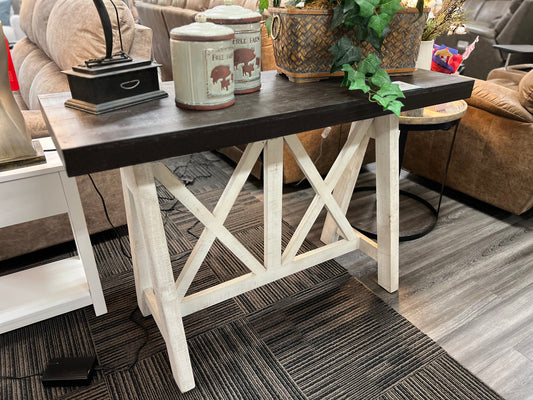 White & Wood Sofa Table