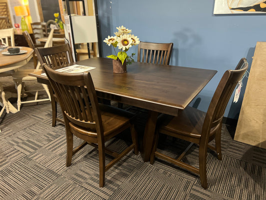 Kincaid Kafe Trestle Table & 4 Chairs Mocha