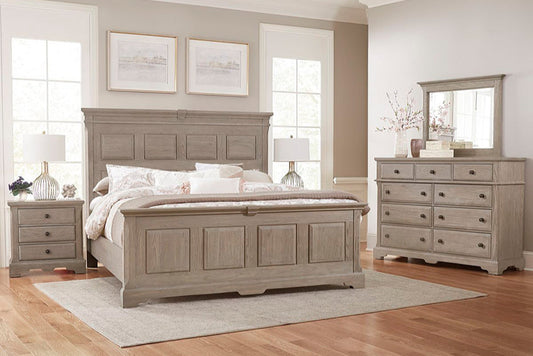 Vaughan-Bassett Heritage -114 Greystone (Washed Grey) - Solid Oak