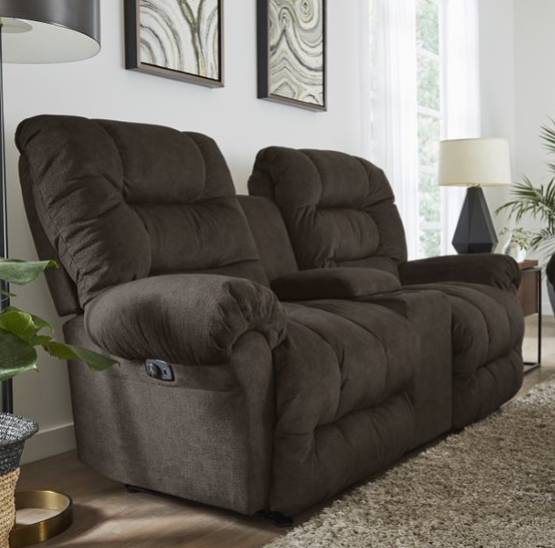 Best Chair Seger Reclining Console Loveseat - Fabric